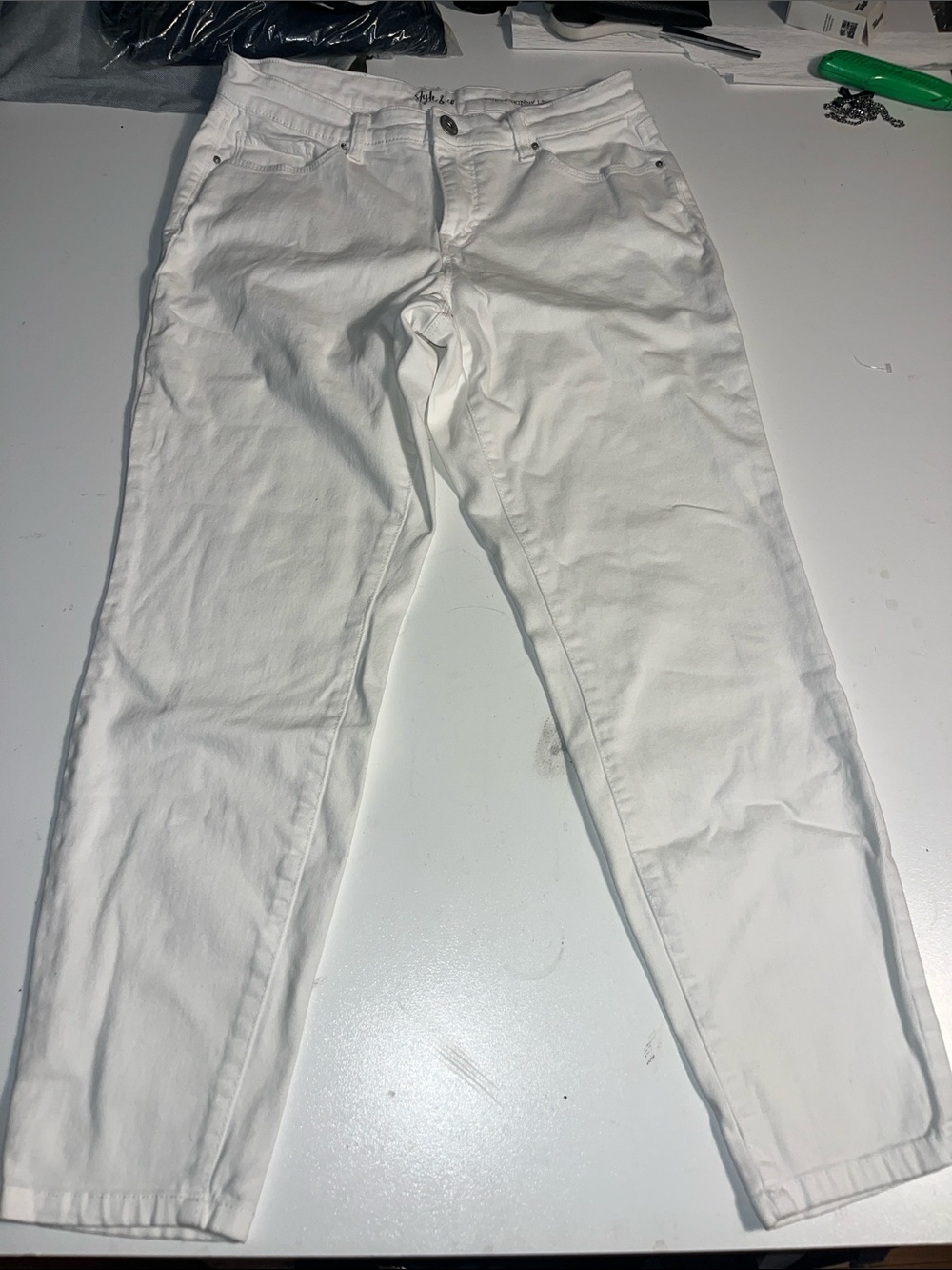 Style & Co. White Curvy Skinny-Leg Jeans